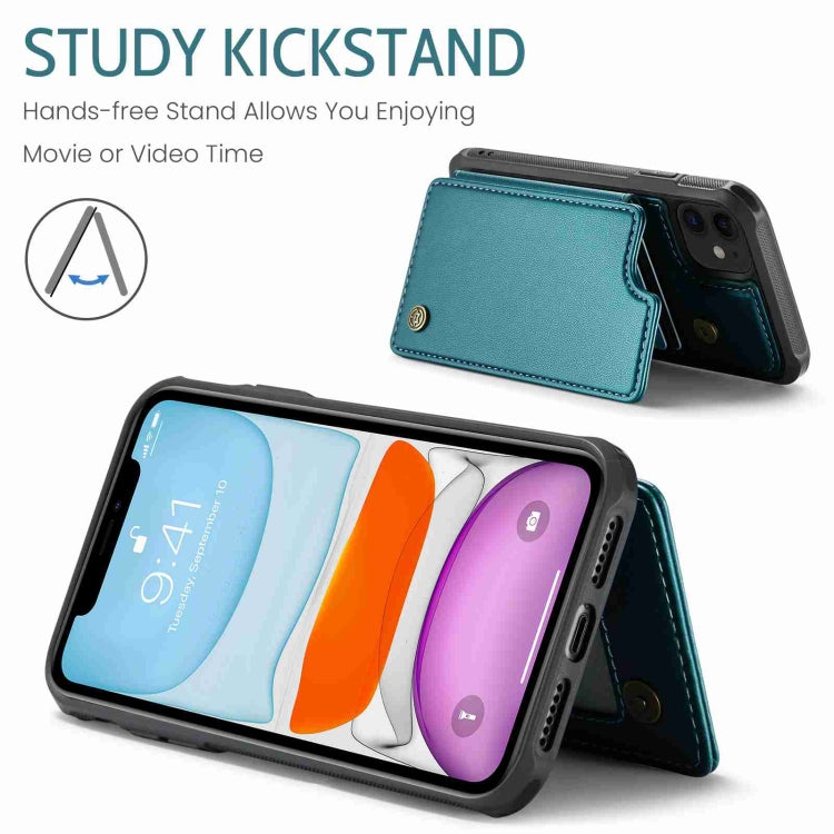 For iPhone 11 CaseMe C22 Card Slots Holder RFID Anti-theft Phone Case(Blue Green) - free shipping - PMC Jewellery - Order now!