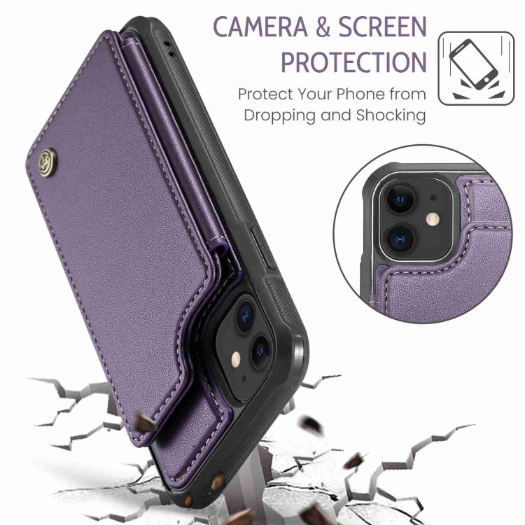 For iPhone 11 CaseMe C22 Card Slots Holder RFID Anti-theft Phone Case(Purple) - free shipping - PMC Jewellery - Order now!