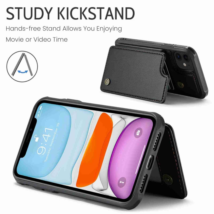 For iPhone 11 CaseMe C22 Card Slots Holder RFID Anti-theft Phone Case(Black) - free shipping - PMC Jewellery - Order now!