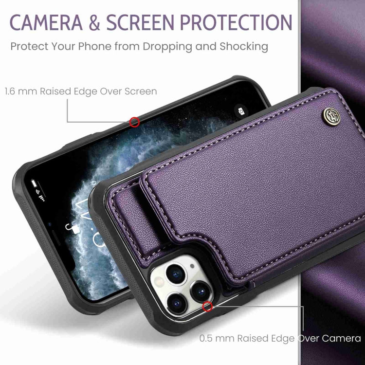 For iPhone 11 Pro CaseMe C22 Card Slots Holder RFID Anti-theft Phone Case(Purple) - free shipping - PMC Jewellery - Order now!