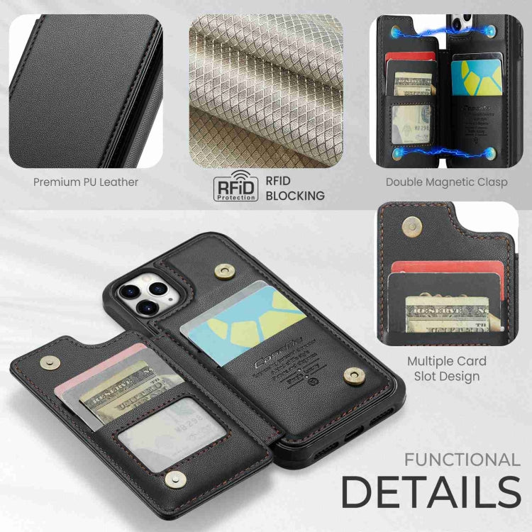 For iPhone 11 Pro CaseMe C22 Card Slots Holder RFID Anti-theft Phone Case(Black) - free shipping - PMC Jewellery - Order now!