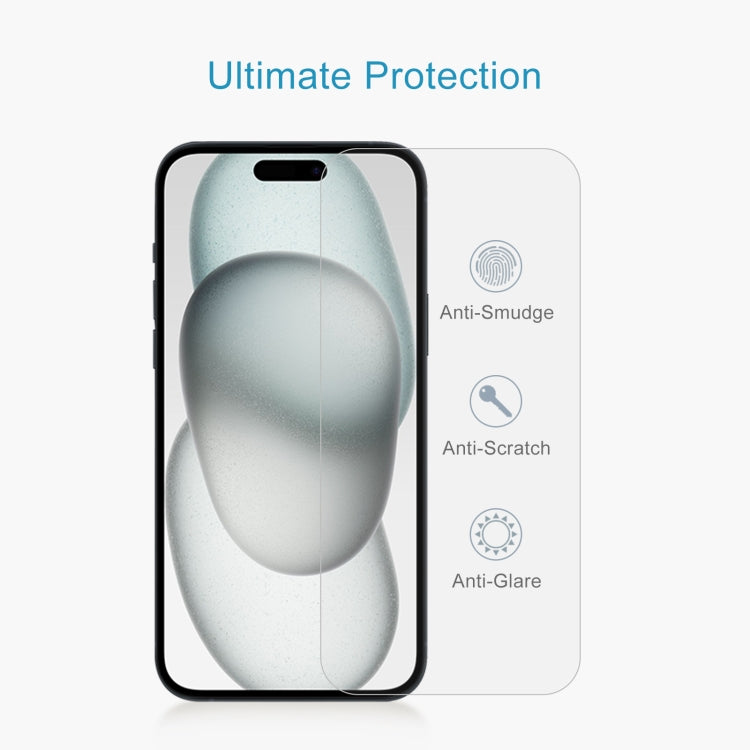For iPhone 15 / 15 Pro 50pcs 0.26mm 9H 2.5D Tempered Glass Film - iPhone 15 Tempered Glass by PMC TechLife | Online Shopping South Africa | PMC TechLife | Buy Now Pay Later Mobicred