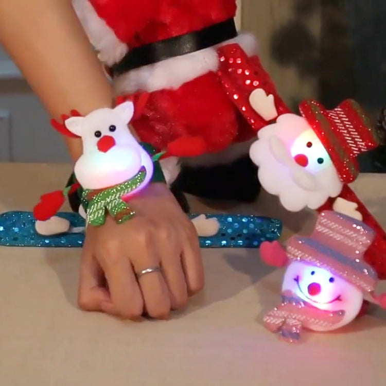 Santa Style Flash Light Merry Christmas Slap Pat Circle Wristband(Flannel Light Bear) - Christmas Wearable Decoration by PMC TechLife | Online Shopping South Africa | PMC TechLife | Buy Now Pay Later Mobicred