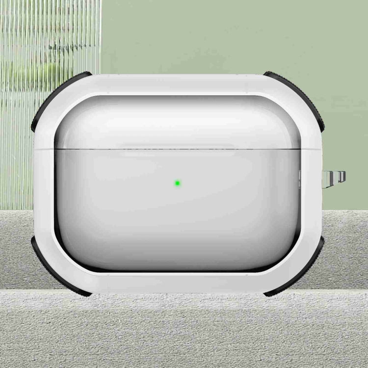 For AirPods Pro 2 Thunder Transparent Armor Wireless Earphones Protective Case(White) - For AirPods Pro 2 by PMC Jewellery | Online Shopping South Africa | PMC Jewellery | Buy Now Pay Later Mobicred