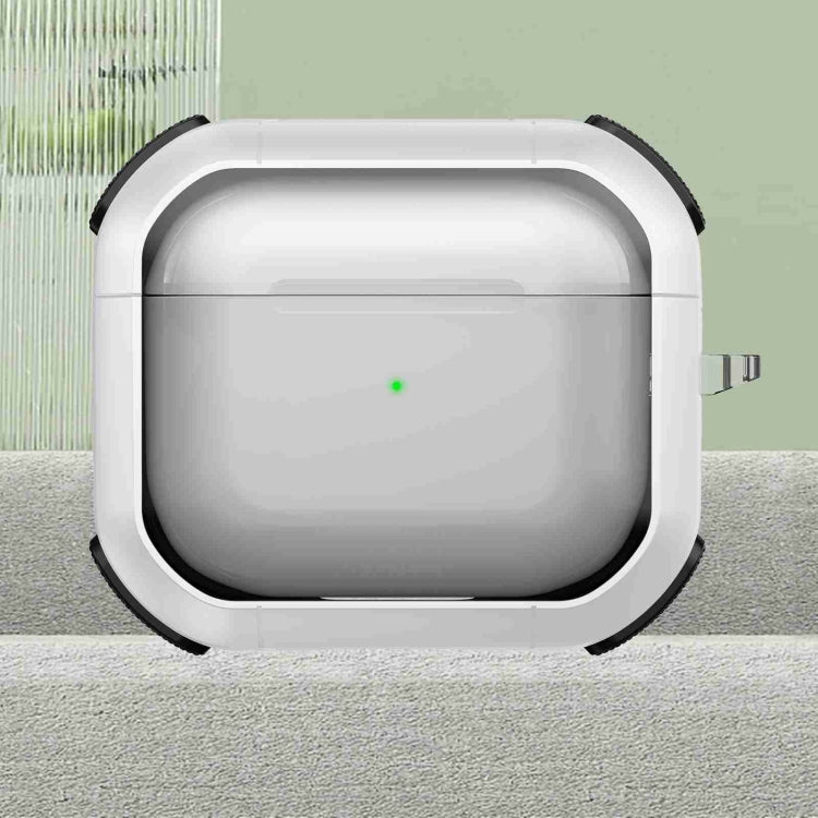 For AirPods 3 Thunder Transparent Armor Wireless Earphones Protective Case(White) - For AirPods 3 by PMC Jewellery | Online Shopping South Africa | PMC Jewellery | Buy Now Pay Later Mobicred