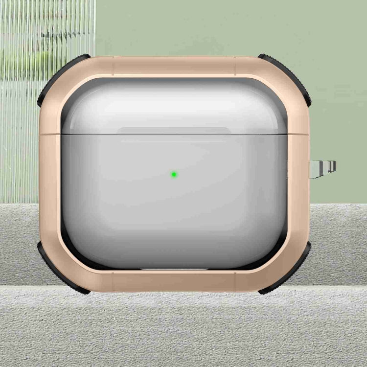 For AirPods 3 Thunder Transparent Armor Wireless Earphones Protective Case(Gold) - For AirPods 3 by PMC Jewellery | Online Shopping South Africa | PMC Jewellery | Buy Now Pay Later Mobicred