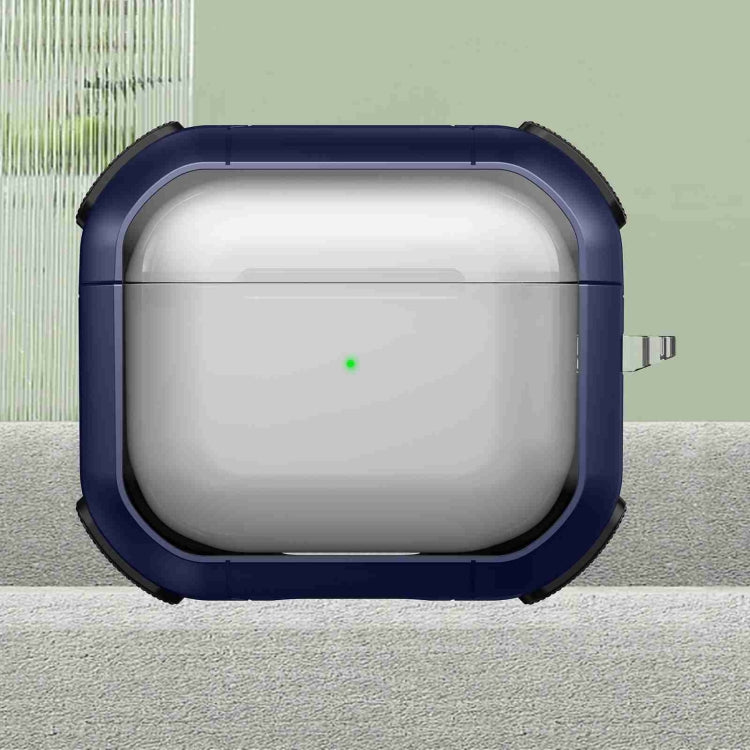 For AirPods 3 Thunder Transparent Armor Wireless Earphones Protective Case(Blue) - free shipping - PMC Jewellery - Order now!