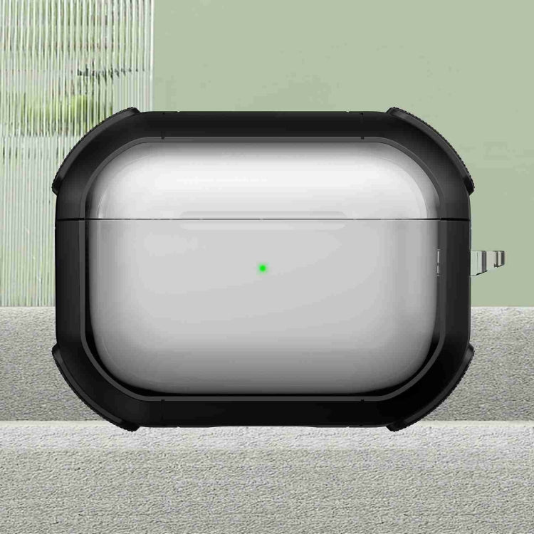 For AirPods Pro Thunder Transparent Armor Wireless Earphones Protective Case(Black) - For AirPods Pro by PMC Jewellery | Online Shopping South Africa | PMC Jewellery | Buy Now Pay Later Mobicred