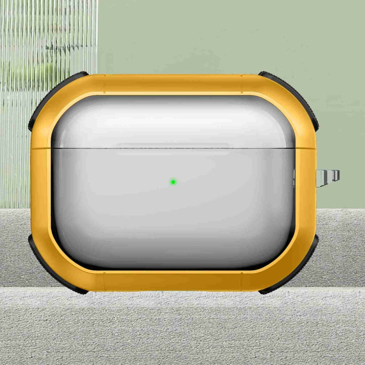 For AirPods Pro Thunder Transparent Armor Wireless Earphones Protective Case(Yellow) - free shipping - PMC Jewellery - Order now!