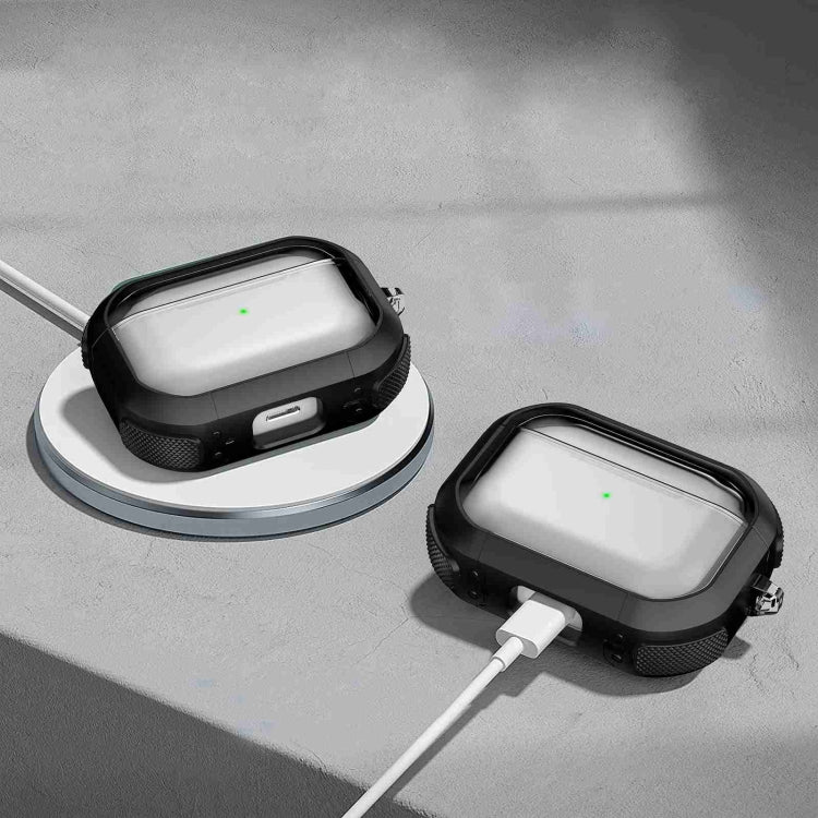 For AirPods Pro Thunder Transparent Armor Wireless Earphones Protective Case(Army Green) - For AirPods Pro by PMC Jewellery | Online Shopping South Africa | PMC Jewellery | Buy Now Pay Later Mobicred
