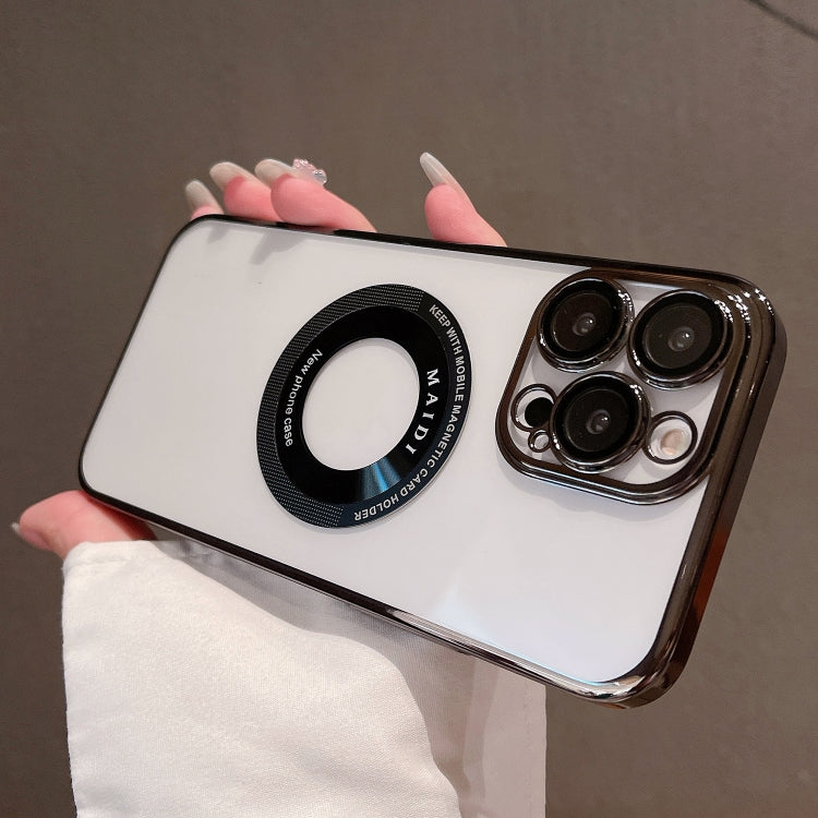 For iPhone 14 Plus Magsafe Electroplate PC Phone Case(Black) - iPhone 14 Plus Cases by PMC TechLife | Online Shopping South Africa | PMC TechLife