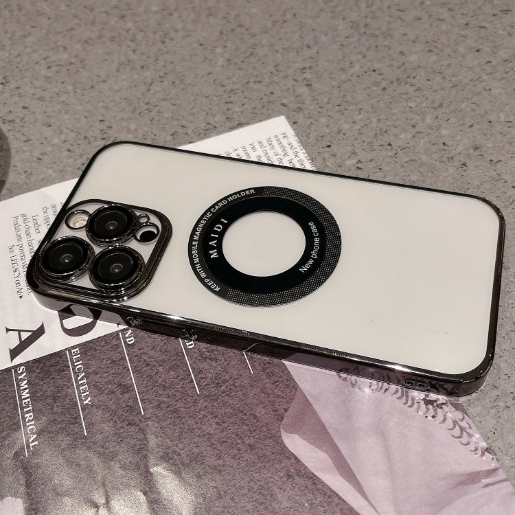 For iPhone 14 Plus Magsafe Electroplate PC Phone Case(Black) - iPhone 14 Plus Cases by PMC TechLife | Online Shopping South Africa | PMC TechLife