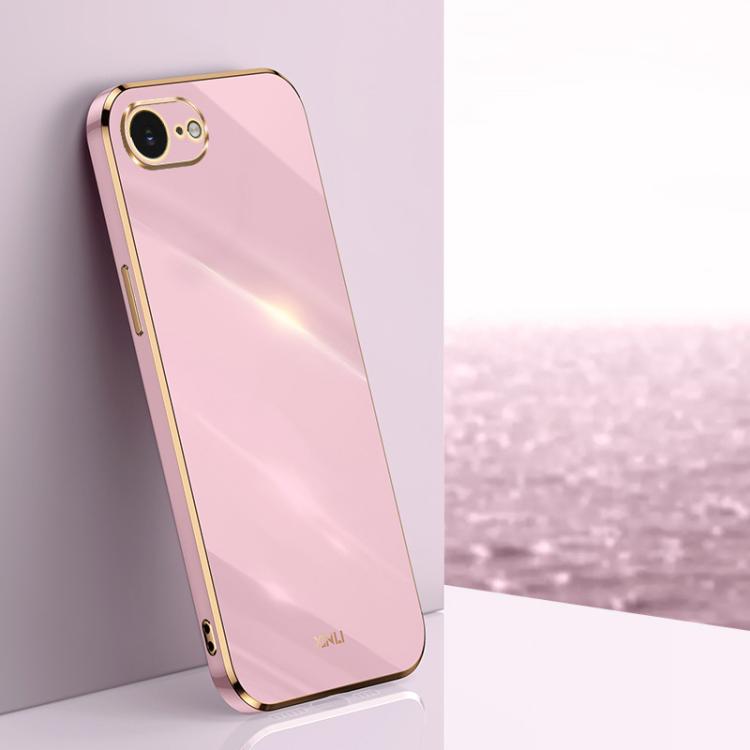 For iPhone 16e XINLI Straight Edge 6D Electroplate TPU Phone Case(Cherry Purple) - free shipping - PMc TechLife - Order now!