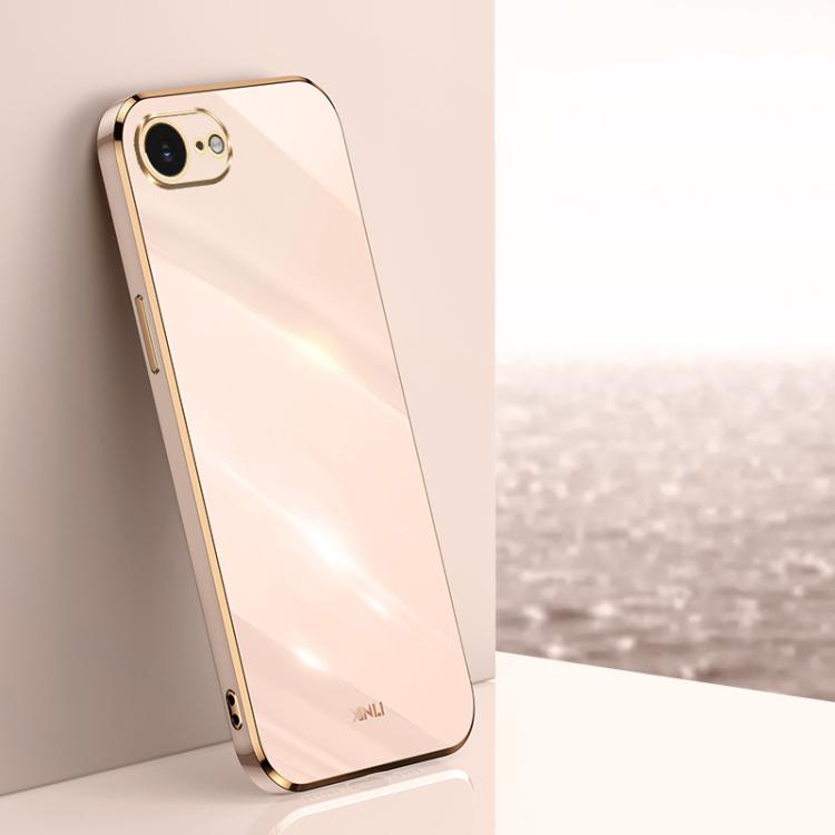 For iPhone 16e XINLI Straight Edge 6D Electroplate TPU Phone Case(Pink) - free shipping - PMc TechLife - Order now!