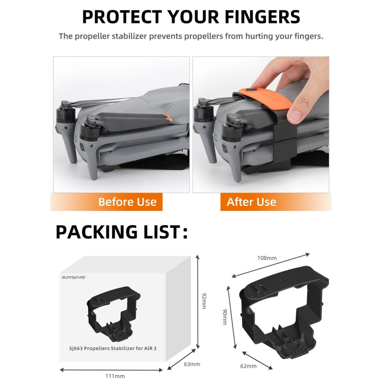 For DJI Air 3S / Air 3 Sunnylife SJ663 Blade Holder Fixed Propeller Fixer Guard(Black) - Other by Sunnylife | Online Shopping South Africa | PMC TechLife | Buy Now Pay Later Mobicred