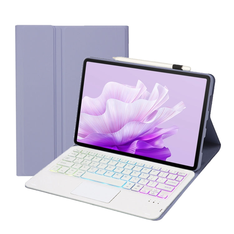 For Huawei MatePad Air 11.5 inch 2023 AH14-AS Lambskin Texture Ultra-thin Detachable Backlight Bluetooth Keyboard Leather Case with Touchpad(Purple) - Huawei Keyboard by PMC TechLife | Online Shopping South Africa | PMC TechLife
