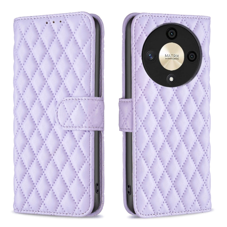 For Honor X9b/Magic6 Lite 5G Diamond Lattice Wallet Flip Leather Phone Case(Purple) - Honor Cases by PMC TechLife | Online Shopping South Africa | PMC TechLife | Buy Now Pay Later Mobicred