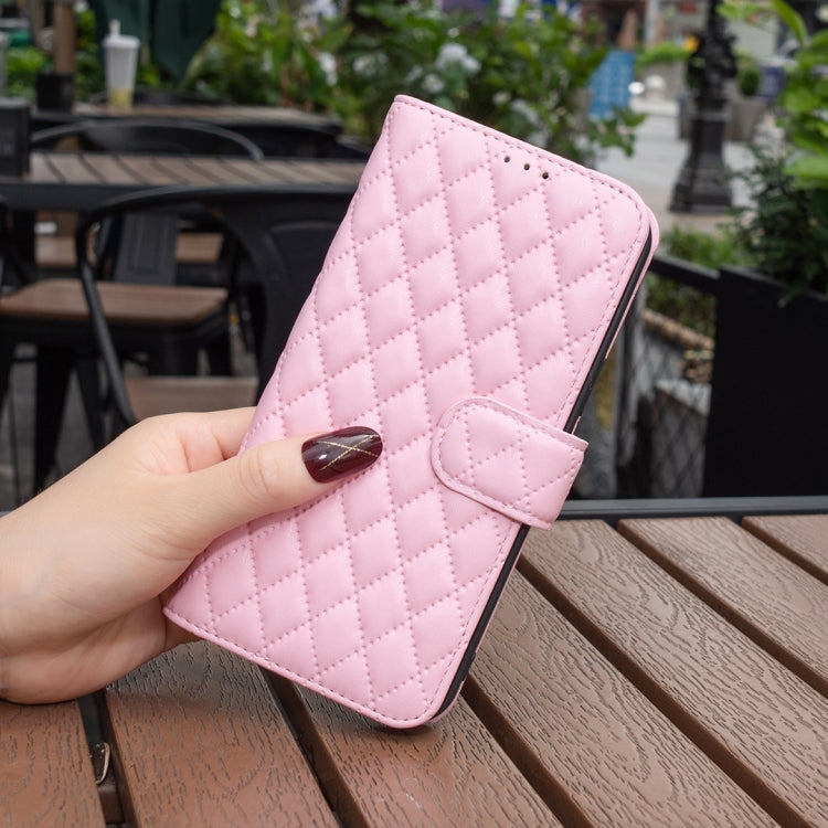 For Honor X7b Diamond Lattice Wallet Flip Leather Phone Case(Pink) - Honor Cases by PMC TechLife | Online Shopping South Africa | PMC TechLife | Buy Now Pay Later Mobicred