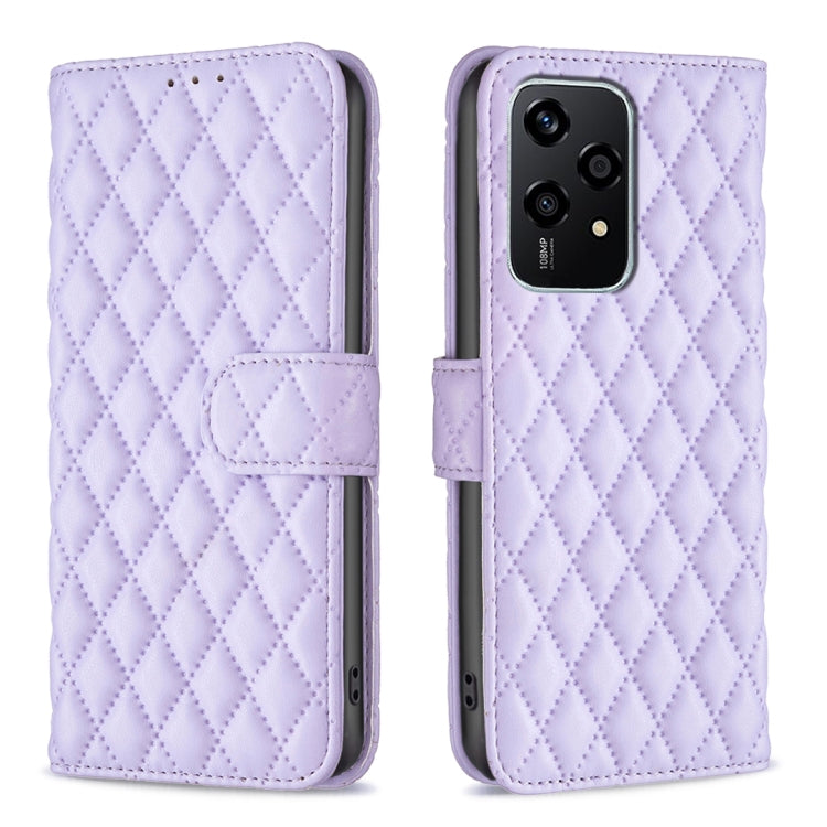 For Honor 200 Lite Global Diamond Lattice Wallet Flip Leather Phone Case(Purple) - Honor Cases by PMC TechLife | Online Shopping South Africa | PMC TechLife | Buy Now Pay Later Mobicred