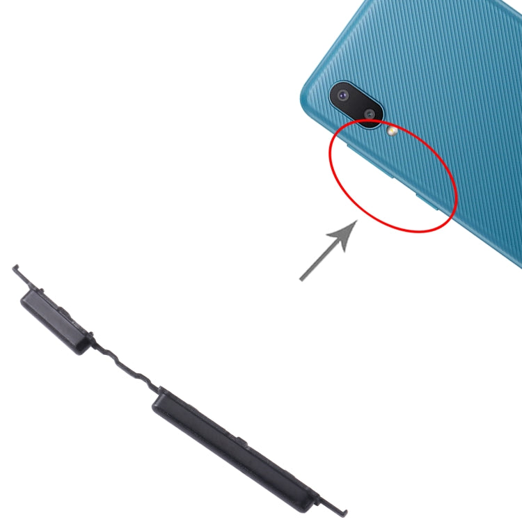 For Samsung Galaxy A02 SM-A022 10pcs Power Button + Volume Control Button(Black) - free shipping - PMc TechLife - Order now!