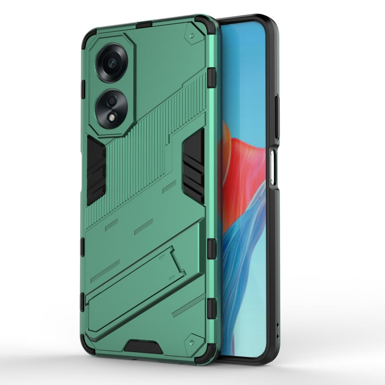 For OPPO A58 4G Global Punk Armor 2 in 1 PC + TPU Phone Case with Holder(Green) - OPPO Cases by PMC TechLife | Online Shopping South Africa | PMC TechLife