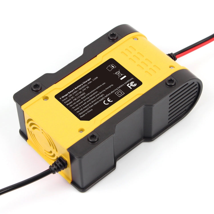 FOXSUR 12V-24V Car Motorcycle Repair Battery Charger AGM Charger Color:Yellow(UK Plug) - free shipping - PMC TechLife - Order now!