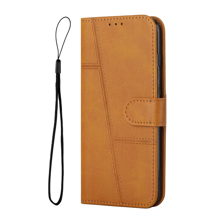 For Motorola Moto G Play 5G 2024 Stitching Calf Texture Buckle Leather Phone Case(Yellow) - Motorola Cases by PMC Jewellery | Online Shopping South Africa | PMC Jewellery | Buy Now Pay Later Mobicred