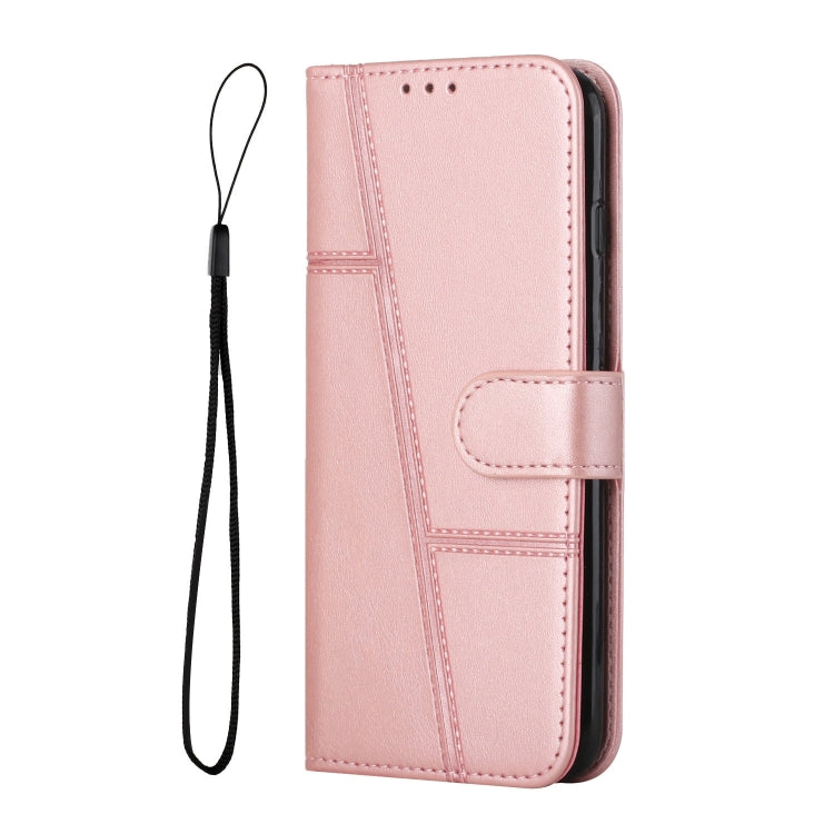 For Motorola Moto G Play 5G 2024/G 5G 2024 Stitching Calf Texture Buckle Leather Phone Case(Rose Gold) - Motorola Cases by PMC Jewellery | Online Shopping South Africa | PMC Jewellery | Buy Now Pay Later Mobicred