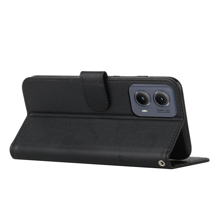 For Motorola Edge 2024 Stitching Calf Texture Buckle Leather Phone Case(Black) - Motorola Cases by PMC Jewellery | Online Shopping South Africa | PMC Jewellery | Buy Now Pay Later Mobicred