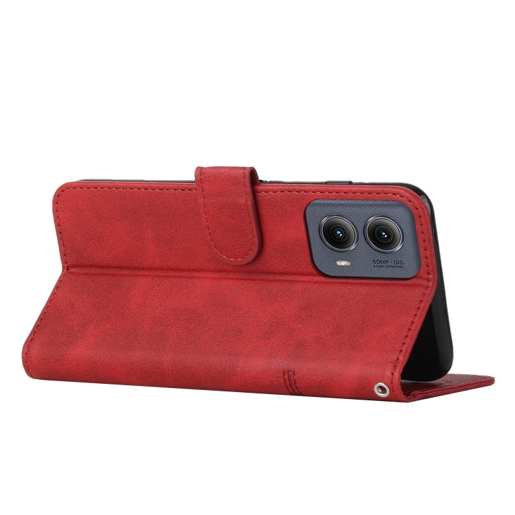 For Motorola Edge 2024 Stitching Calf Texture Buckle Leather Phone Case(Red) - Motorola Cases by PMC Jewellery | Online Shopping South Africa | PMC Jewellery | Buy Now Pay Later Mobicred