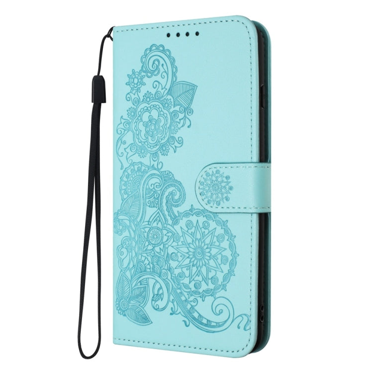 For Motorola Edge 5G 2024 Datura Flower Embossed Flip Leather Phone Case(Light Blue) - Motorola Cases by PMC Jewellery | Online Shopping South Africa | PMC Jewellery | Buy Now Pay Later Mobicred