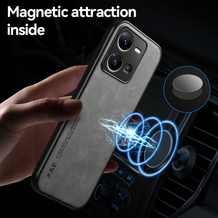 For vivo X100 Pro Skin Feel Magnetic Leather Back Phone Case(Light Grey) - free shipping - PMC TechLife - Order now!