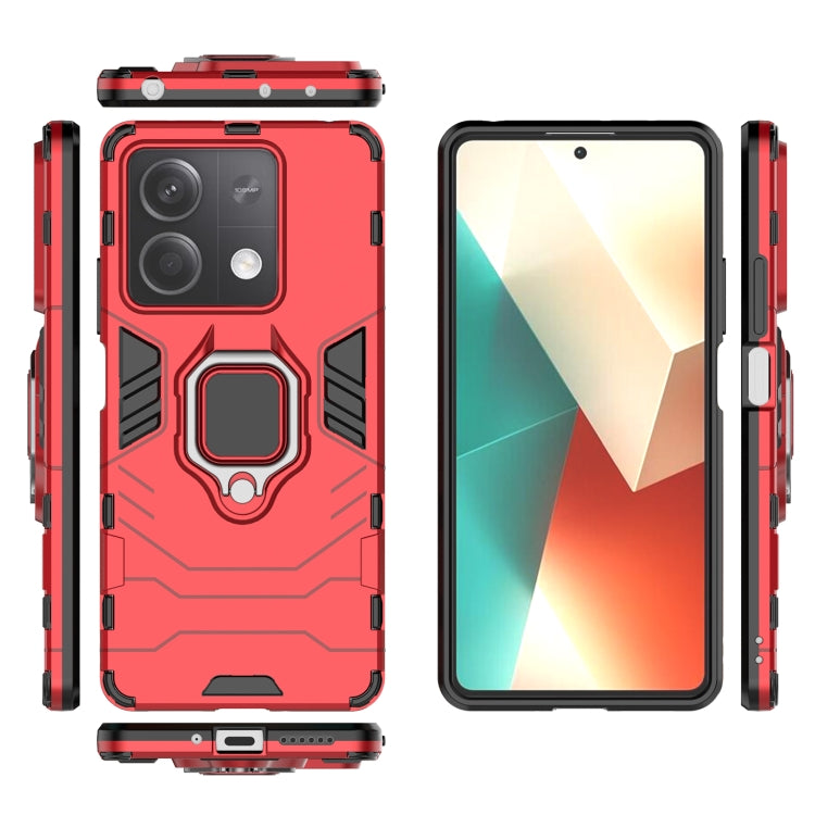 For Xiaomi Redmi Note 13 Shockproof PC + TPU Holder Phone Case(Red) - Xiaomi Cases by PMC TechLife | Online Shopping South Africa | PMC TechLife | Buy Now Pay Later Mobicred