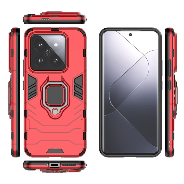 For Xiaomi 14 Pro Shockproof PC + TPU Holder Phone Case(Red) - 14 Pro Cases by PMC TechLife | Online Shopping South Africa | PMC TechLife | Buy Now Pay Later Mobicred