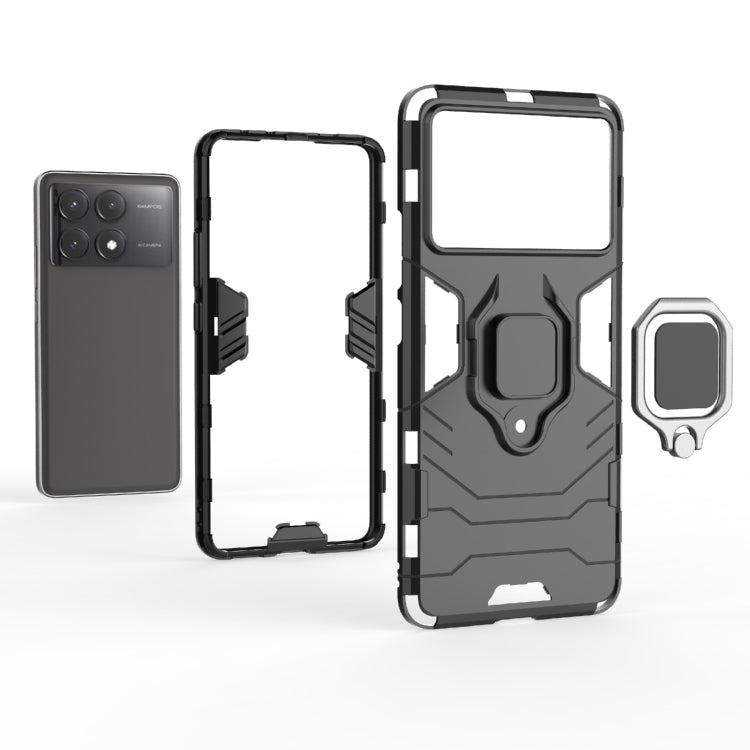For Xiaomi Redmi K70E Shockproof PC + TPU Holder Phone Case(Black) - K70E Cases by PMC TechLife | Online Shopping South Africa | PMC TechLife | Buy Now Pay Later Mobicred