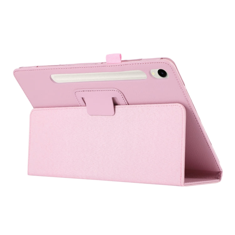 For Samsung Galaxy Tab S9 Ultra Litchi Texture Leather Tablet Case with Holder(Pink) - Other Galaxy Tab PC by PMC TechLife | Online Shopping South Africa | PMC TechLife
