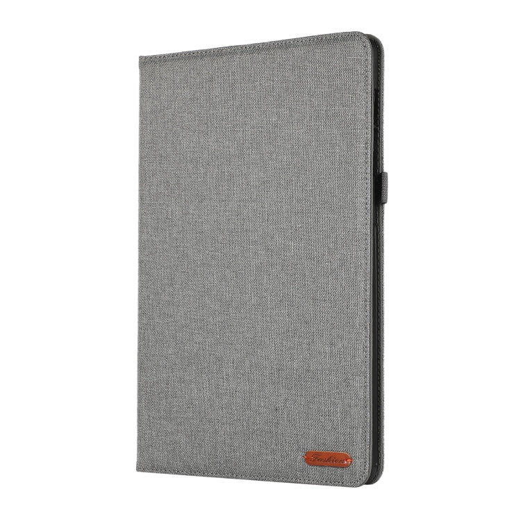 For Samsung Galaxy Tab S10 FE / S9 FE Fabric Texture Horizontal Flip Leather Tablet Case(Grey) - Other Galaxy Tab PC by PMC Jewellery | Online Shopping South Africa | PMC Jewellery | Buy Now Pay Later Mobicred