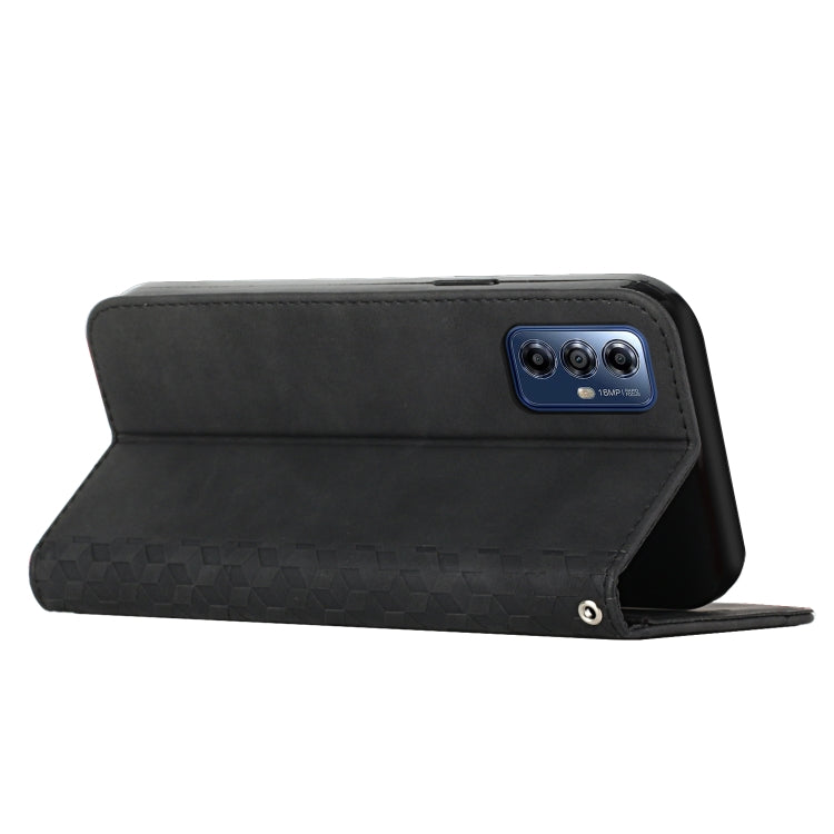 For Motorola Moto G Play 2024 Diamond Splicing Skin Feel Magnetic Leather Phone Case(Black) - Motorola Cases by PMC Jewellery | Online Shopping South Africa | PMC Jewellery | Buy Now Pay Later Mobicred