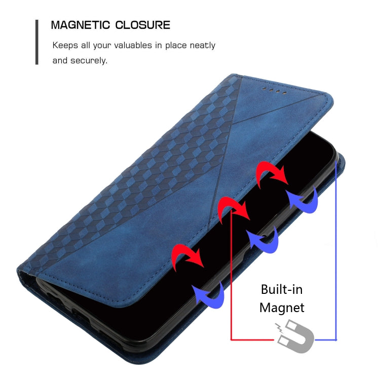 For Motorola Moto G Play 5G 2024 / G 5G 2024 Diamond Splicing Skin Feel Magnetic Leather Phone Case(Blue) - Motorola Cases by PMC Jewellery | Online Shopping South Africa | PMC Jewellery | Buy Now Pay Later Mobicred