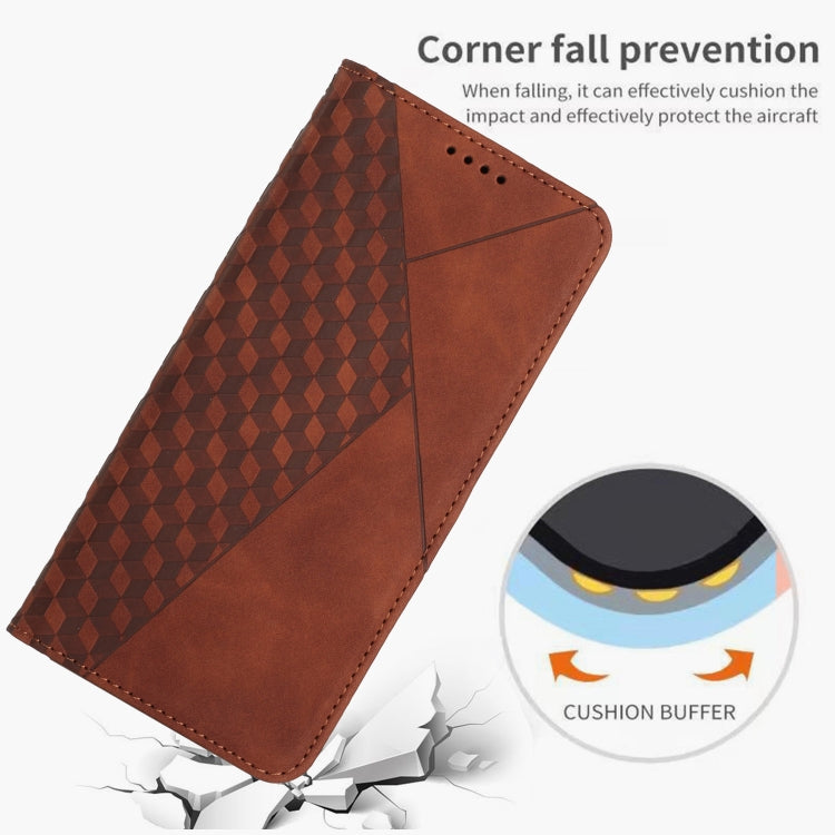 For Motorola Edge 50 Ultra Diamond Splicing Skin Feel Magnetic Leather Phone Case(Brown) - Motorola Cases by PMC TechLife | Online Shopping South Africa | PMC TechLife | Buy Now Pay Later Mobicred