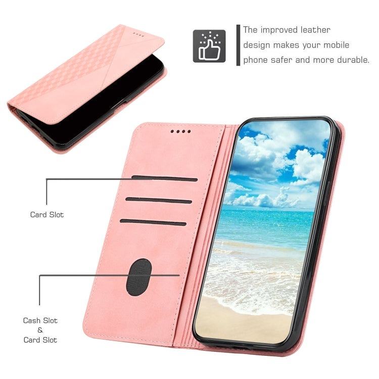 For Motorola Moto G Stylus 5G 2024 Diamond Splicing Skin Feel Magnetic Leather Phone Case(Rose Gold) - Motorola Cases by PMC Jewellery | Online Shopping South Africa | PMC Jewellery | Buy Now Pay Later Mobicred