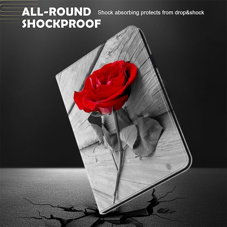 For iPad Air 13 2024 / Pro 12.9 2022 Crystal Texture Painted Leather Tablet Case(Rose) - iPad Pro 12.9 (2022/2021) Cases by PMC TechLife | Online Shopping South Africa | PMC TechLife | Buy Now Pay Later Mobicred