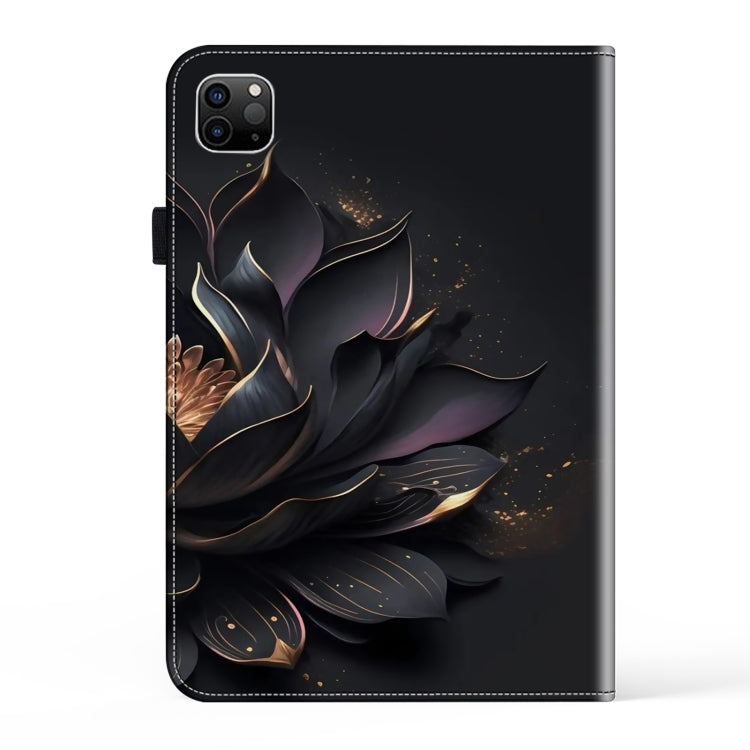For iPad Air 13 2024 / Pro 12.9 2022 Crystal Texture Painted Leather Tablet Case(Purple Lotus) - iPad Pro 12.9 (2022/2021) Cases by PMC TechLife | Online Shopping South Africa | PMC TechLife | Buy Now Pay Later Mobicred