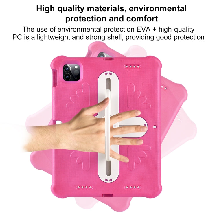 For iPad Pro 11 2024 Shield 360 Rotation Handle EVA Shockproof PC Tablet Case(Rose Red Beige) - iPad Pro 11 2024 Cases by PMC TechLife | Online Shopping South Africa | PMC TechLife | Buy Now Pay Later Mobicred