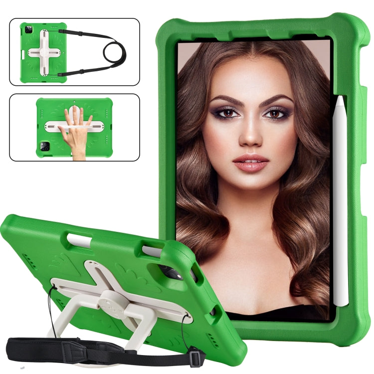 For iPad Air 11 2024 Shield 360 Rotation Handle EVA Shockproof PC Tablet Case(Green Beige) - iPad Air 11 2024 Cases by PMC TechLife | Online Shopping South Africa | PMC TechLife | Buy Now Pay Later Mobicred