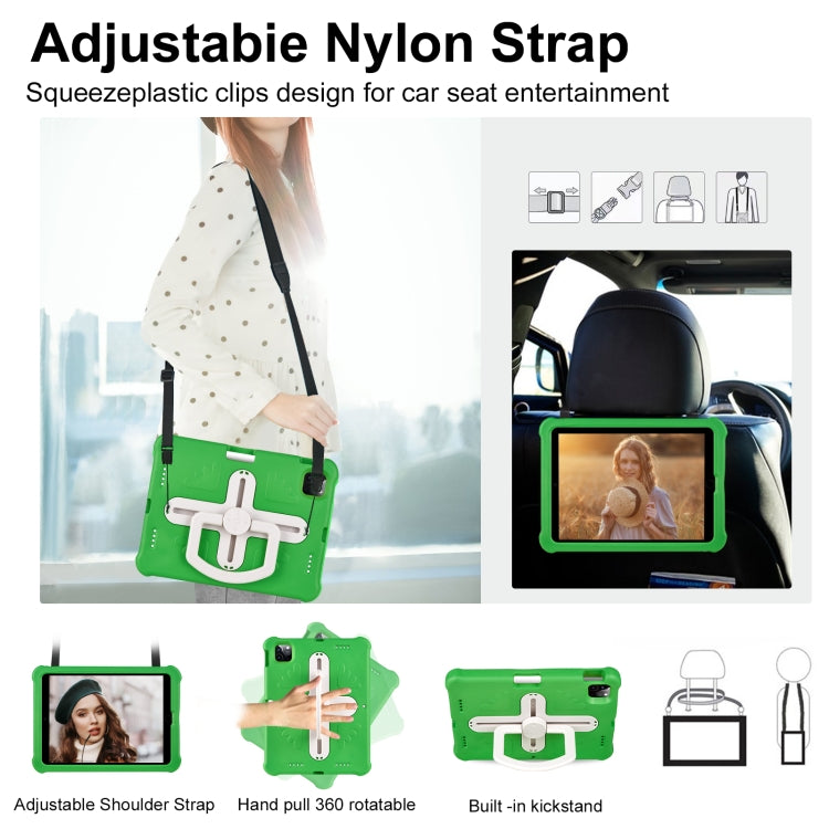 For iPad Air 11 2024 Shield 360 Rotation Handle EVA Shockproof PC Tablet Case(Green Beige) - iPad Air 11 2024 Cases by PMC TechLife | Online Shopping South Africa | PMC TechLife | Buy Now Pay Later Mobicred