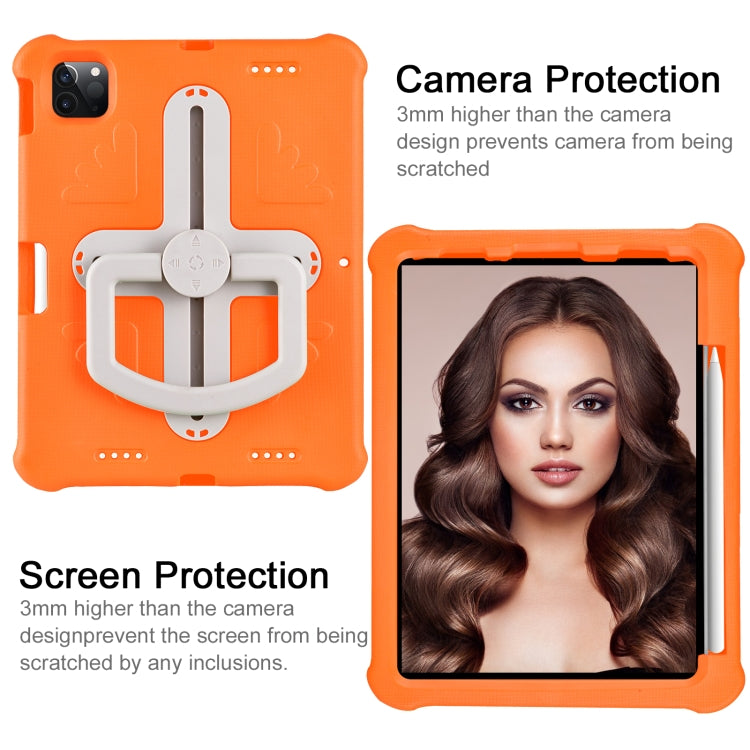 For iPad Air 11 2024 Shield 360 Rotation Handle EVA Shockproof PC Tablet Case(Orange Beige) - iPad Air 11 2024 Cases by PMC TechLife | Online Shopping South Africa | PMC TechLife | Buy Now Pay Later Mobicred