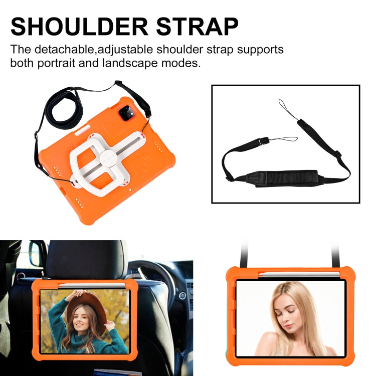 For iPad Air 11 2024 Shield 360 Rotation Handle EVA Shockproof PC Tablet Case(Orange Beige) - iPad Air 11 2024 Cases by PMC TechLife | Online Shopping South Africa | PMC TechLife | Buy Now Pay Later Mobicred