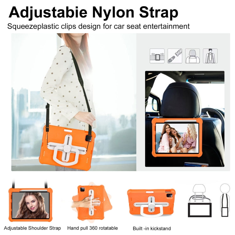 For iPad Air 11 2024 Shield 360 Rotation Handle EVA Shockproof PC Tablet Case(Orange Beige) - iPad Air 11 2024 Cases by PMC TechLife | Online Shopping South Africa | PMC TechLife | Buy Now Pay Later Mobicred