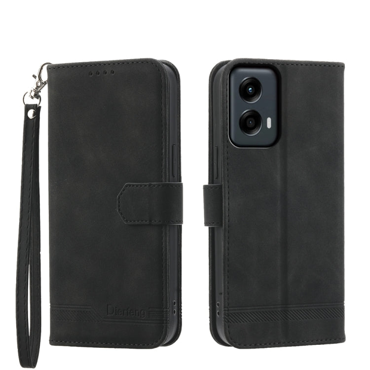For Motorola Moto G Stylus 5G 2024 Dierfeng Dream Line TPU + PU Leather Phone Case(Black) - Motorola Cases by PMC Jewellery | Online Shopping South Africa | PMC Jewellery | Buy Now Pay Later Mobicred